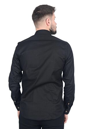 Cengiz İnler Gabardin Yıkamalı Yaka Düğmeli Slimfit Erkek Gömlek