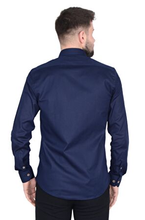 Cengiz İnler Gabardin Yıkamalı Yaka Düğmeli Slimfit Erkek Gömlek