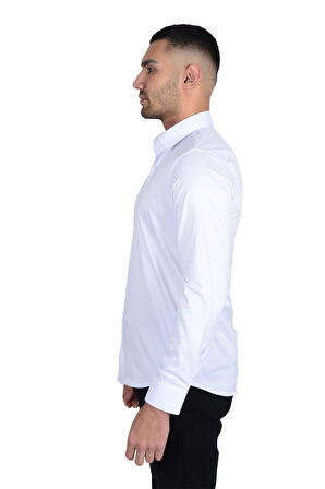 Cengiz İnler Standart Yaka Likralı Slimfit Erkek Gömlek 