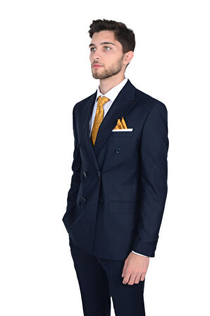 Cengiz İnler Keal Deseneli Erkek Kruvaze Takım Elbise