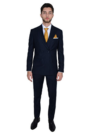 Cengiz İnler Keal Deseneli Erkek Kruvaze Takım Elbise
