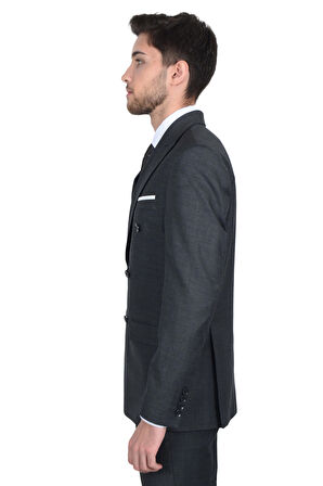 Cengiz İnler Keal Deseneli Erkek Kruvaze Takım Elbise