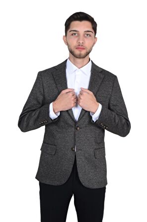 Cengiz İnler Mono Yaka Kuş Gözü Erkek Ceket