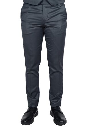 Cengiz İnler Armür Desen Kırlangıç Yaka Kruvaze Yelekli Erkek Takım Elbise