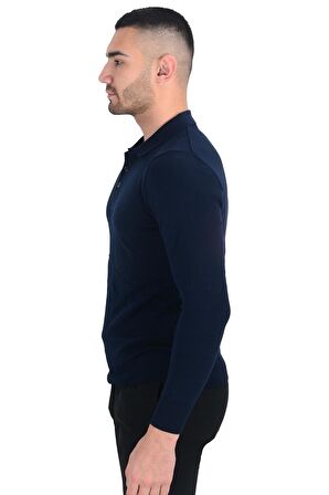 Cengiz İnler Polo Yaka Basic Erkek Triko Kazak