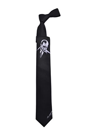 Cengiz İnler Atatürk Portreli Mikrofiber Erkek Kravat Aksesuar