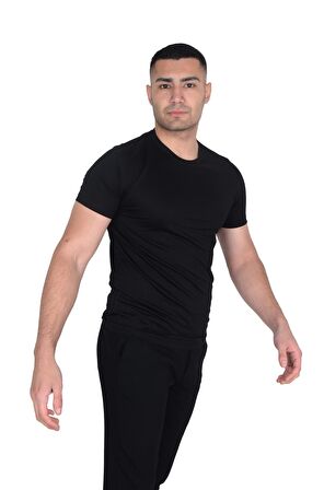 Erkek O Yaka Floş t-shirt