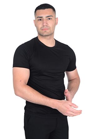 Erkek O Yaka Floş t-shirt