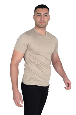 Erkek O Yaka Floş t-shirt