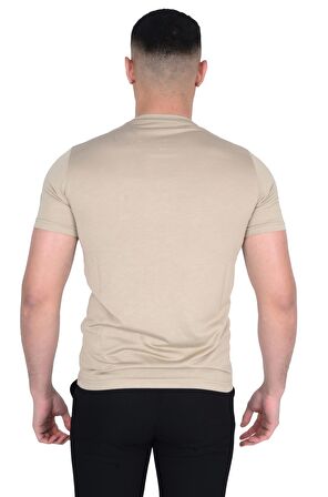 Erkek O Yaka Floş t-shirt