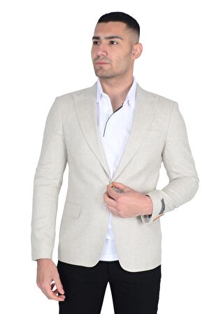 Erkek Pamuk Keten Ceket