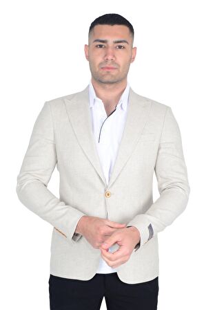 Erkek Pamuk Keten Ceket
