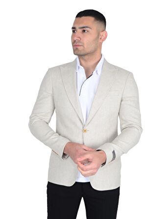 Erkek Pamuk Keten Ceket