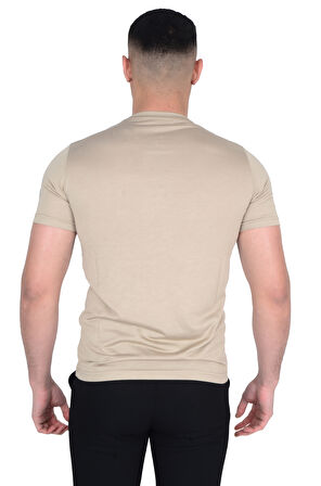 Erkek Sıfır Yaka Floş T-SHIRT