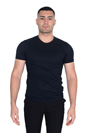 Erkek Sıfır Yaka Floş t-shirt