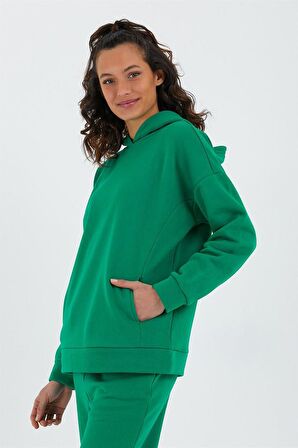 Kadın Beli Ve Paçası Lastikli Üç İplik Polarlı Oversize Eşofman Takımı