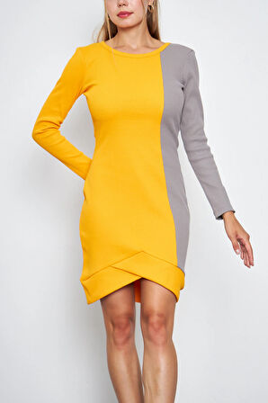 Kadın Sol Yan Garni Kaşkorse Mini Boy Elbise