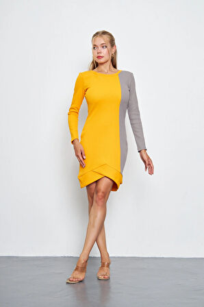 Kadın Sol Yan Garni Kaşkorse Mini Boy Elbise