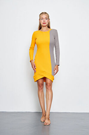 Kadın Sol Yan Garni Kaşkorse Mini Boy Elbise