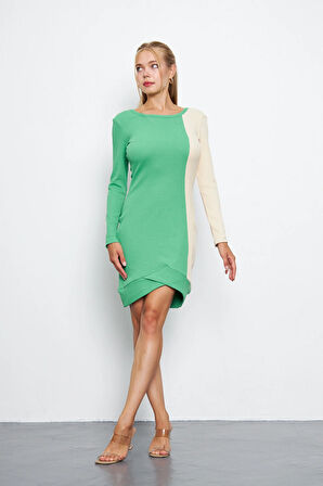 Kadın Sol Yan Garni Kaşkorse Mini Boy Elbise