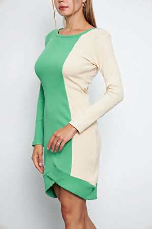 Kadın Sol Yan Garni Kaşkorse Mini Boy Elbise