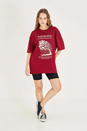 Unisex Windborne Baskılı Oversize Tişört