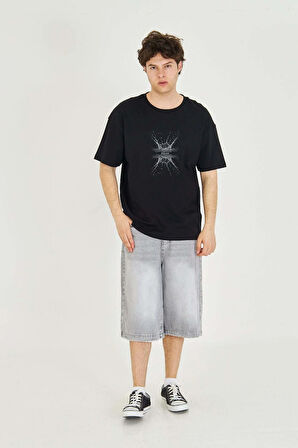 Unisex Delusion Baskılı Oversize Tişört