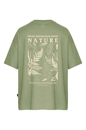 Unisex Nature Sırt-Ön Baskılı Oversize Tişört