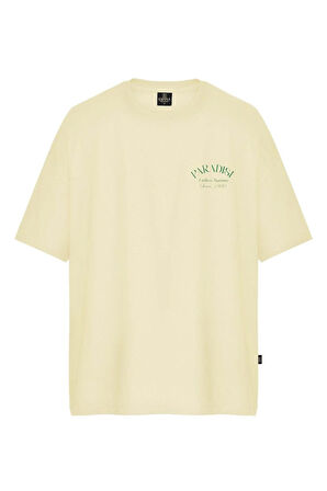 Unisex Paradise Sırt-Ön Baskılı Oversize Tişört