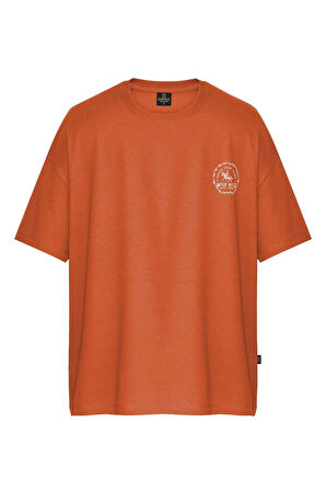 Unisex Wild West Sırt-Ön Baskılı Oversize Tişört