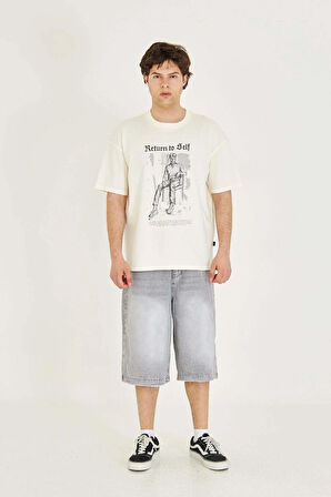 Unisex Return To Self Baskılı Oversize Tişört
