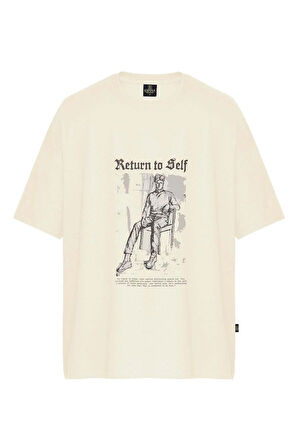Unisex Return To Self Baskılı Oversize Tişört