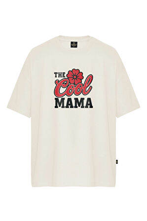 Kadın The Cool Mama Baskılı Oversize Tişört