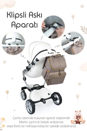 Kinder Baby Merlin Anne Bebek Bakım Çantası Bej