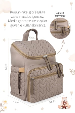 Kinder Baby Merlin Anne Bebek Bakım Çantası Bej