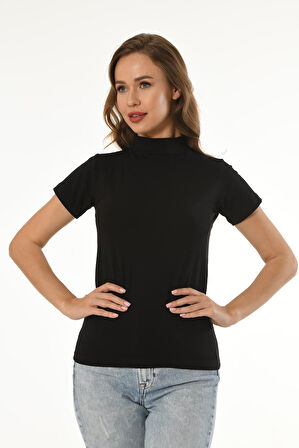 KADIN LİKRALI BALIKÇI YAKA KISA KOL PAMUKLU