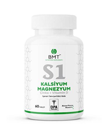 Biomet S1 Kalsiyum, Magnezyum, Çinko, Vitamin D – 60 Tablet