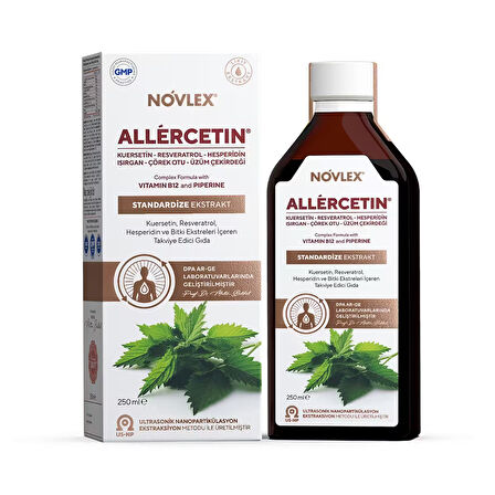 Novlex® All'ercetin Ekstrakt 250 ml Kuersetin, Resveratrol ve Bitki Ekstreleri İçeren Takviye Edici Gıda