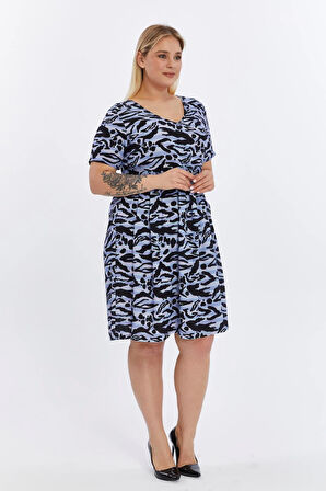 Apsen Kadın Animal Desen Viskon Dokuma Midi Elbise 4497/105