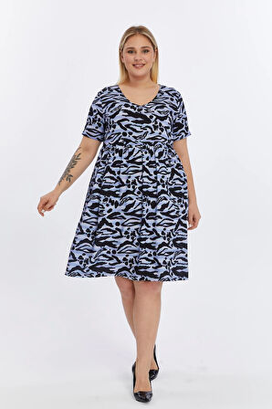 Apsen Kadın Animal Desen Viskon Dokuma Midi Elbise 4497/105