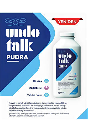 Undo Bebek & Yetişkin Hassas Talk Pudra 100 gr - 1 Adet