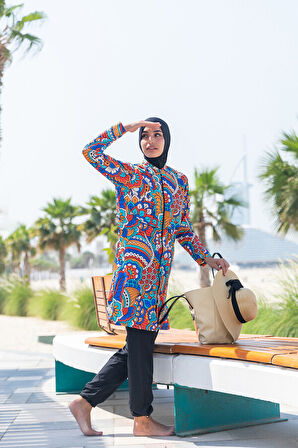 Remsa Mayo Önü Kapaklı Paraşüt Tam Kapalı Tesettür Mayo R069C Nurşen | S