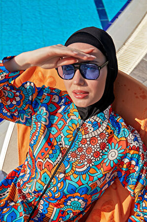 Remsa Mayo Önü Kapaklı Paraşüt Tam Kapalı Tesettür Mayo R069C Nurşen | S