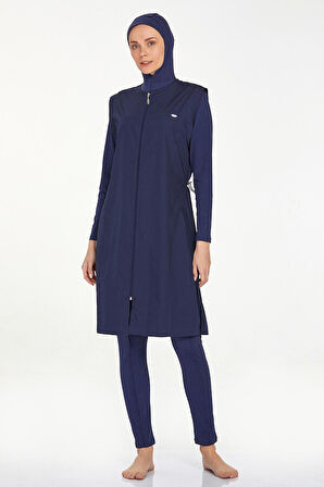 Tulum Yelek Tam Kapalı Tesettür Mayo Mayte 2185 Koyu Lacivert | XL
