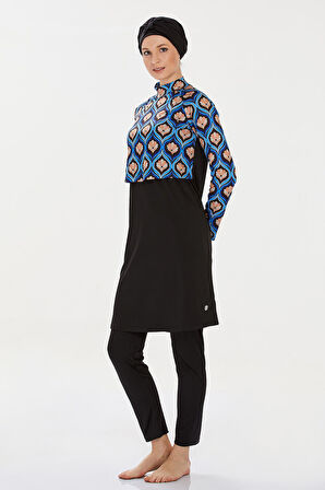 Likra Tam Kapalı Tesettür Mayo Leah 9233 Siyah | L