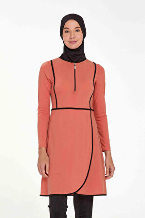 Likralı Tam Kapalı Tesettür Mayo Ella 4546 Tarçın | XL