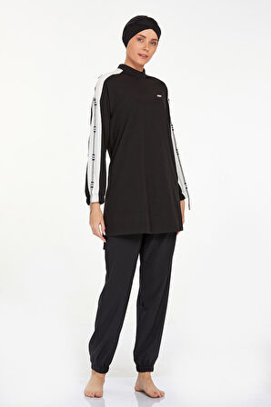 Adasea Spor Likra Tam Kapalı Tesettür Mayo Sophıe 4580 Siyah