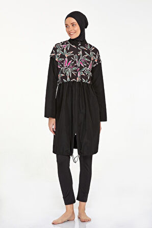 Tam Kapalı Tesettür Mayo Tansy 1402 Siyah | S