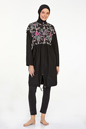 Tam Kapalı Tesettür Mayo Tansy 1402 Siyah | S