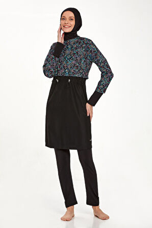 Tam Kapalı Tesettür Mayo Sally 1407 Siyah | XL